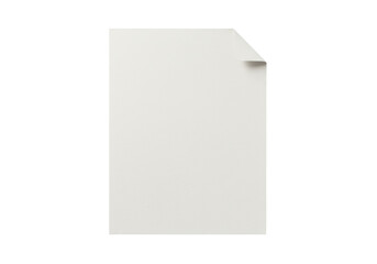 Isolated blank curled corner paper sheet, template for graphic design resources on print