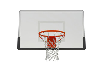 Isolated Basketball hoop equipment, game accessory with orange ring and net, recreation