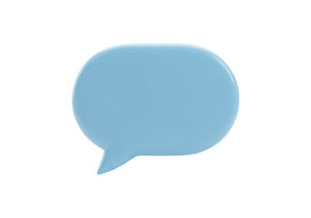 Isolated light-blue speech bubble, icon for message, dialog, chat, notification or comment