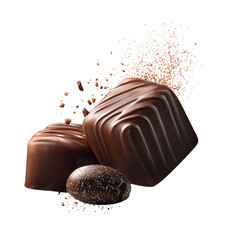 Chocolate Confection Burst isolated on transparent background