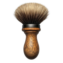 Wooden shaving brush isolated on a white transparent background
