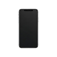 Modern Smartphone Mockup Black Screen, Isolated on Background