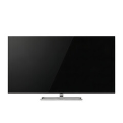 Modern Flat-Screen TV Mockup Sleek Design, Blank Screen, Isolated on Black