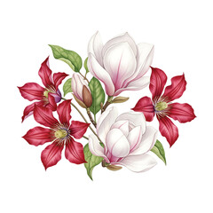 watercolor floral bouquet, elegant hand-drawn flower arrangement, blooming spring botanical illustration