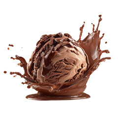 Chocolate Ice Cream Symphony isolated on transparent background