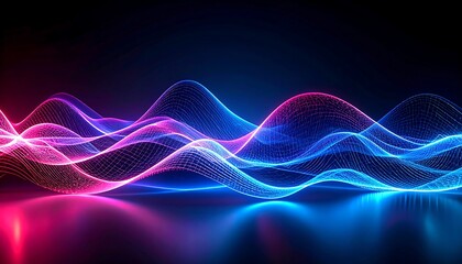 Neon Wave Abstract Background. (2)