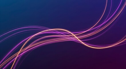 Obraz premium Abstract technology background with flowing, glowing lines of light. Concept of energy, data stream, motion, and futuristic communication waves.