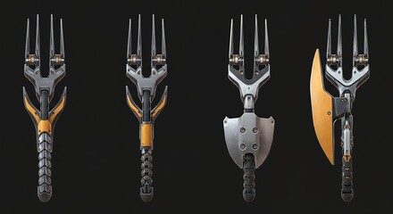 Futuristic fork designs collection illustration