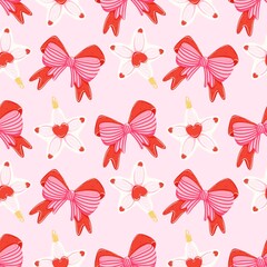 Christmas Star  and Ribbon Libby Glass Seamless Pattern Extravaganza