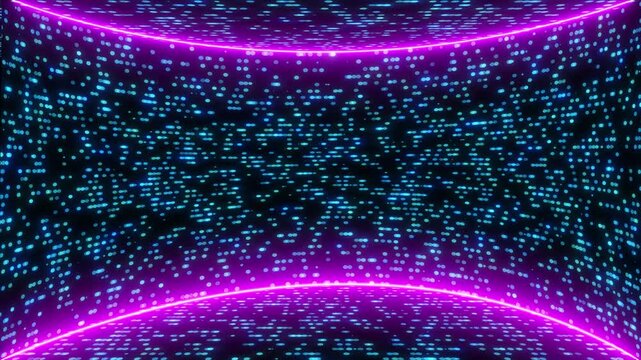 Futuristic Digital Data Stream Background With Pulsing Blue Grid And Neon Pink Lights, An Immersive Image That Gives The Feeling Of Walking Down A Futuristic Sci-fi,a High energy, Eye catching