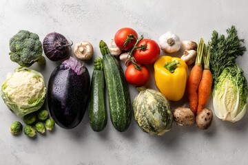 Minimalist Display of Organic Vegetables with Copy Space – Fresh and Healthy Concept