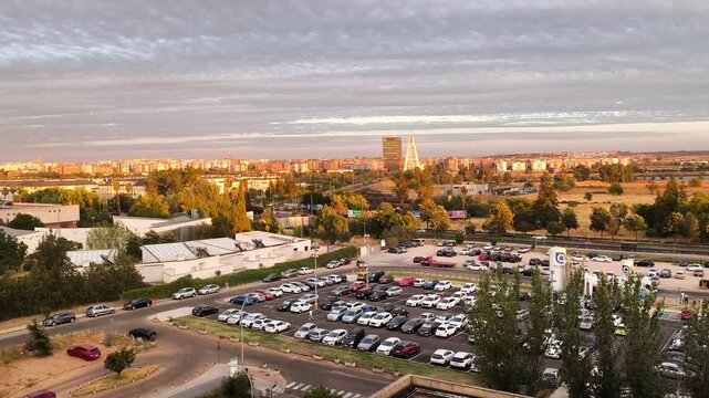 Ciudad de Badajoz vista al atardecer 