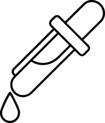 Minimalist Dropper Tool with Liquid Droplet Vector Illustration