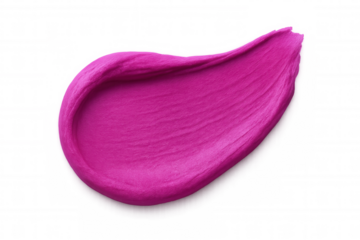 Pink lipstick smear displaying creamy texture, showcasing smooth cosmetic product against transparent background