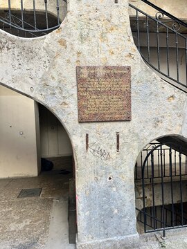old stone staircase in Lyon france