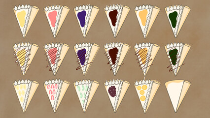 クレープベクターイラスト