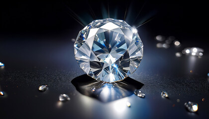 Fototapeta premium an exquisite diamond reflecting light with clear sharp facets and refract light beautifully diamond design showcases its high quality cut and translucent brilliance