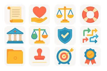 Fototapeta premium Business, finance flat icon set. banking, security, organizational icons flat collection