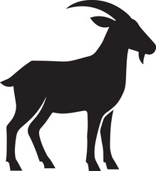 goat silhouette on white background