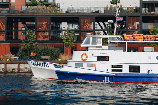 POLAND, GDANSK, 9 AUGUST 2025 Passenger Boat &ldquo;Danuta&rdquo; on Motlawa River