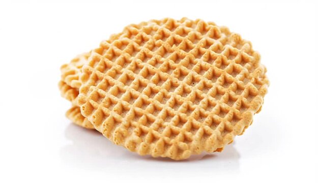 Sweet crispy wafers isolated on white background