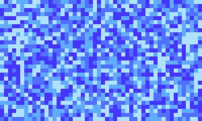 Abstract pixel art background.  Shades of blue create a calming, digital mosaic. Perfect for tech, website design, or modern presentations.  Evokes feelings of serenity and technological advancement.