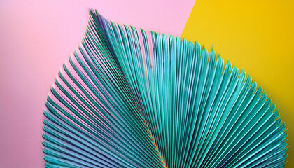 tropical palm leaf abstract illustration in vibrant pastel colors modern minimal background summer concept
