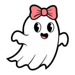 Cute Ghost with Coquette Bow