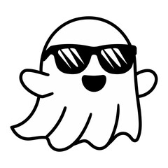 Cute Ghost with Sunglasses