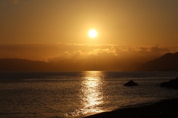 sunset over the sea