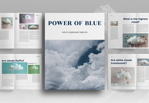 Blue Lifestyle Clouds Brochure Layout