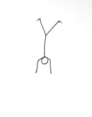 A simple stick figure concept in the shape of a person running
