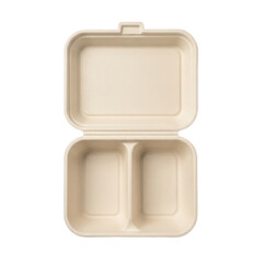 Eco friendly divided lunchbox isolated on transparent background