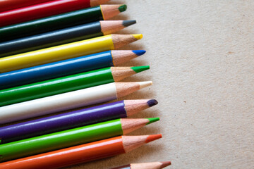 assorted colored pencils minimal background