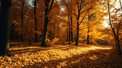 Obraz premium sunset in the forest