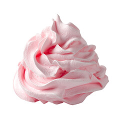 Pink Whipped Cream Swirl isolated on transparent background