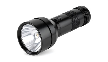 Black LED Flashlight with Studio Shot.