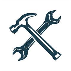 Crossed Hammer and Wrench: Labor Day Symbol Labor Day Hammer and wrench crossed worker solidarity