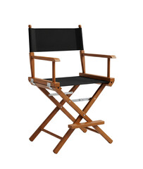 One empty director's chair isolated on white