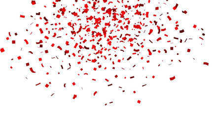 A vibrant burst of red confetti fills the air adding excitement and energy to a festive celebration in a bright environment perfect for special occasions
