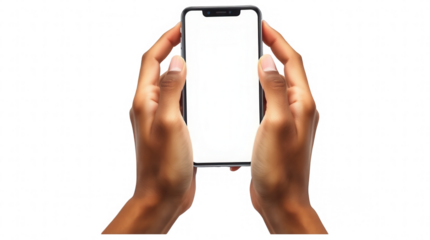 Two hands are holding a smartphone in a horizontal position showcasing user interaction and the potential for mobile activities such as browsing or communicating
