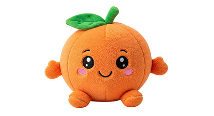 Cute orange plushie toy for kids adorable fruit doll stuffed animal gift soft kawaii plush for children toy on transparent background