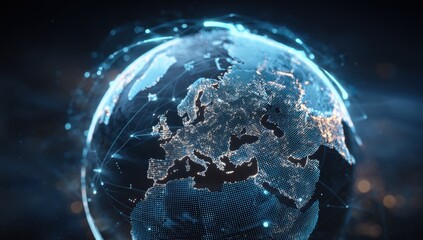 Global network, Europe centered.  Digital Earth