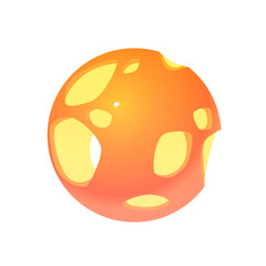 Fototapeta premium Vibrant Abstract Cosmic Sphere with Luminous Yellow Glowing Elements on a White Background