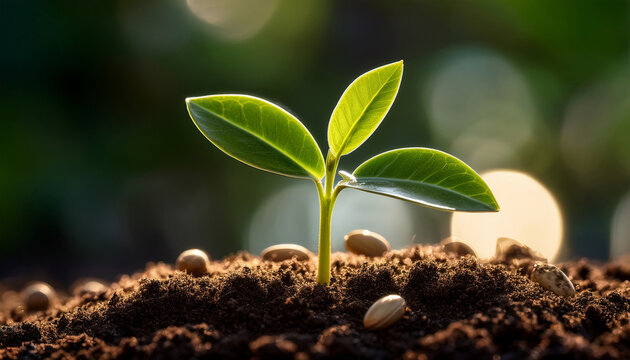 a time lapse of a plant sprouting from a seed emphasizing natural growth and a hopeful new beginning