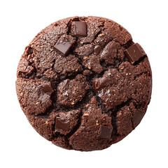 Decadent Double Chocolate Chunk Cookie isolated on transparent background
