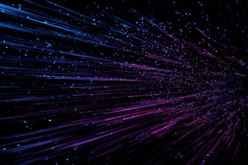 Abstract digital art of streaks of light radiating outward