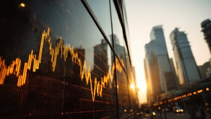 Financial data displayed outdoors