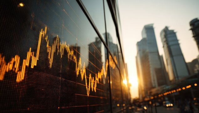 Financial data displayed outdoors