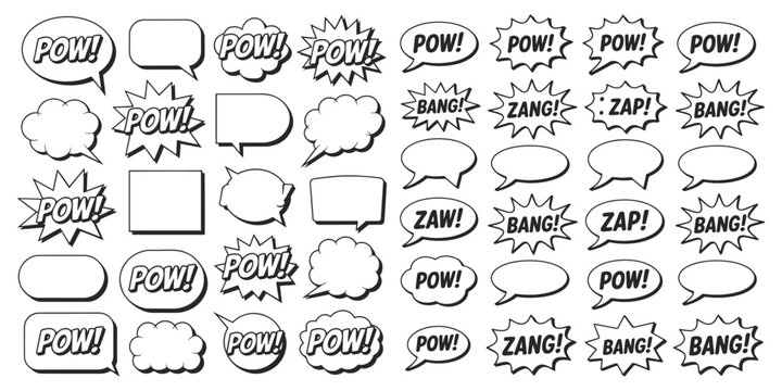 Collection of comic book speech bubbles and sound effects, Comic Book Sound Effects - Collection of vintage comic book speech bubbles and sound effects